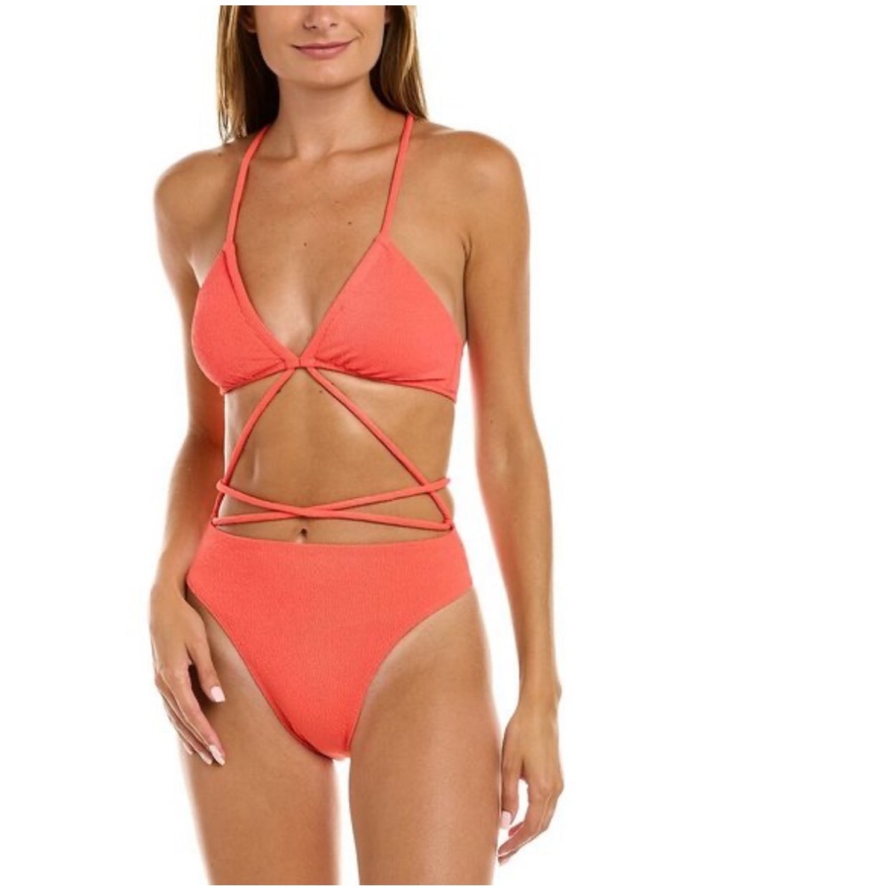 Coral Strappy Swimsuit